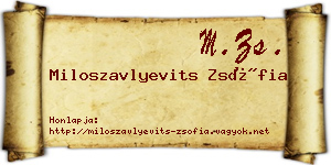 Miloszavlyevits Zsófia névjegykártya