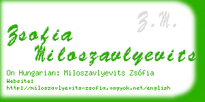 zsofia miloszavlyevits business card