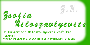 zsofia miloszavlyevits business card